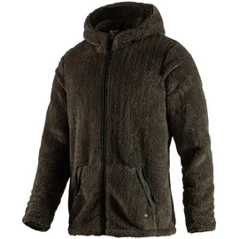 John Devin Kapuzenstrickjacke JOHN DEVIN, Herren, Gr. XL (56/58), grün (olive), Fleece, Obermaterial: 100% Polyester, unifarben, bequem, Strickjacken, in weichem Teddyfleece