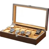 IRYZE Uhrenetui Uhrenbox Uhrenkoffer Uhrenkasten Uhrenbox Aus Holz Mit Aufbewahrungsbox Für Kissen Für Männer Und Frauen Uhrenrolle Uhren Aufbewahrungsbox (Color : B, Size : 12 Slots)