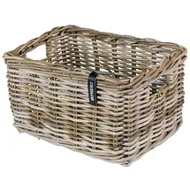 Basil DAX L Rattan Fahrradkorb Grau