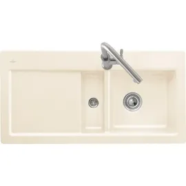 Villeroy & Boch Subway 60 flat rechts Silgranit Snow White 965 x 475 mm Handbetätigung