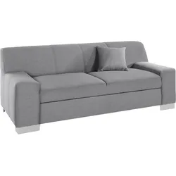2-Sitzer DOMO COLLECTION "Bero", grau (mittelgrau), B:193cm H:74cm T:85cm, Zierkissen: Im jeweiligen Bezugsstoff, Struktur fein (100% Polyester), Feinstruktur (100% Polyester), Luxus-Microfaser (100% Polyester), Sofas