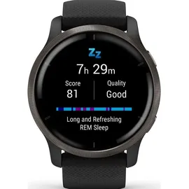 Garmin Venu 2 45 mm Silikonarmband schwarz/schiefer