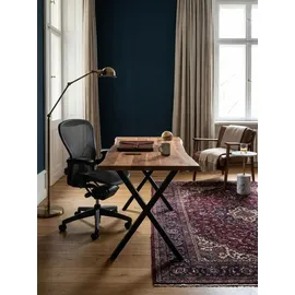 KADIMA DESIGN Schreibtisch Akazie Goldbraun-Schwarz
