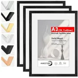 luxuskollektion Bilderrahmen Holz Schwarz 30x42 cm 3er Set