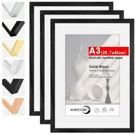 luxuskollektion Bilderrahmen Holz Schwarz 30x42 cm 3er Set