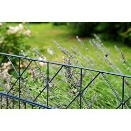 GAH Alberts Alberts Komplettset Doppelstabmatte mit Dekorstreifen Bergen, anthrazit, Länge 8 m, Höhe 120 cm, Set