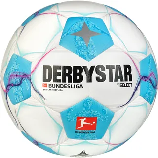 derbystar Bundesliga Brillant Fußball Trainingsball 2024/25 weiss/blau/pink 5