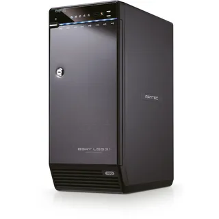 FANTEC QB-X8U31 8fach USB3.2 Gen2 Festplattengehäuse für 8X SATA 3,5/2,5 Zoll HDDs oder SSDs, Transferraten bis 10Gbit/sec, Lüfter Auomatik, Metallgehäuse schwarz