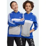 Adidas Tiberio 3-Streifen Colorblock Kids Hoodie Semi Lucid Blue / White / Medium Grey Heather 176