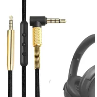 Ersatz Audiokabel Nylongeflecht | 2,5 mm auf 3,5 mm AUX Kabel | Mit Mikrofon und Steuertasten | Kompatibel mit Bose 700 OE2 OE2i QuietComfort QC25 QC35II QC35 QC45 Soundlink SoundlinkII Kopfhörern