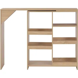 vidaXL Bartisch mit Beweglichem Regal 138 x 39 x 110 cm Eichenbraun