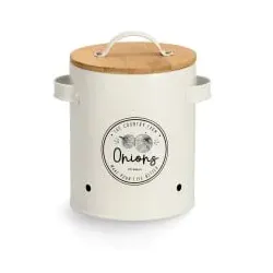 Zeller Vorratsdose mit Bambusdeckel, Onions 19382 , Maße (L x B x H): 17,4 x 17,4 x 19,5 cm