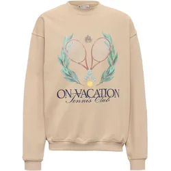 ON VACATION Tennis Sweatshirt in sand, Größe L - beige