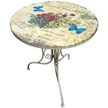 Hti-Living Gartentisch Ø 60 x 71 cm Weiß