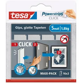 Tesa Klettband Powerstrips CLICK 2 Stück
