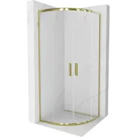 Mexen Rio halbrunde Duschkabine 80 x 80 cm, Transparent, Gold - 863-080-080-50-00