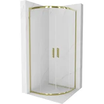 Mexen Rio halbrunde Duschkabine 80 x 80 cm, Transparent, Gold - 863-080-080-50-00