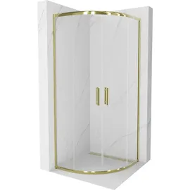 Mexen Rio halbrunde Duschkabine 80 x 80 cm, Transparent, Gold - 863-080-080-50-00