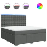 vidaXL Boxspringbett mit Matratze Dunkelgrau 180x200 cm Stoff