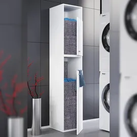 VCM Holz Wäscheschrank Wäschetruhe Wäschekorb Maße ca. H. 184 x B. 35 x T. 39 cm - Dreso XXL2f