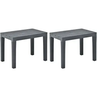 vidaXL Gartenbänke 2 Stk. Anthrazit Kunststoff