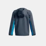 Under Armour Rival Woven Jacke - Downpour Gray / Ether Blue / White - M