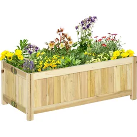 Outsunny Hochbeet 70 x 30 x 25 cm Natur