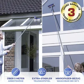 Maximex Fensterwischer extra-lang mit Teleskopstiel Blau/Grau