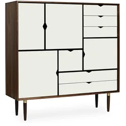 Andersen Furniture - S3 Kommode, Walnuss geölt/ Fronten weiß