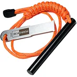 FERROFIRE FS384 Klassiker Feuerstahl 9,5 x 101,6 mm Feuerstein + 550 Paracord + Hervorragend Metallschaber + Magnesium Feuerstarter, Feuerstein Survival Ausrüstung, Outdoor Zubehör Survival