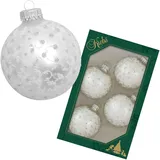 Krebs Glas Lauscha Weihnachtsbaumkugel Glitterranke 4er-Set 7cm