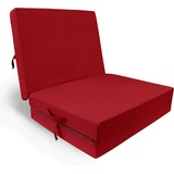 HERLAG P05009-2073 Klappmatratze Junior, Farbe rot, Maße 190 x 60 x 7 cm, Gästebett, Faltmatratze, Bezug waschbar