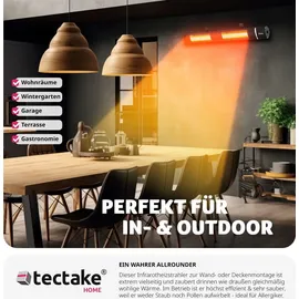 Tectake Infrarotheizstrahler Solaria Horizon 3000W, Aluminiumgehäuse - schwarz - Schwarz
