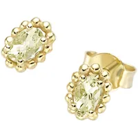 Luigi Merano Paar Ohrstecker LUIGI MERANO "mit Edelsteinen, Gold 375", grün, Ohrringe, Damen, Gelbgold 375