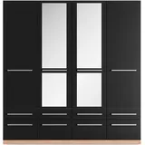 Priess Wäscheschrank Barcelona 185 x 193 x 54 cm Braun/Schwarz