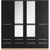 Priess Wäscheschrank Barcelona 185 x 193 x 54 cm Braun/Schwarz