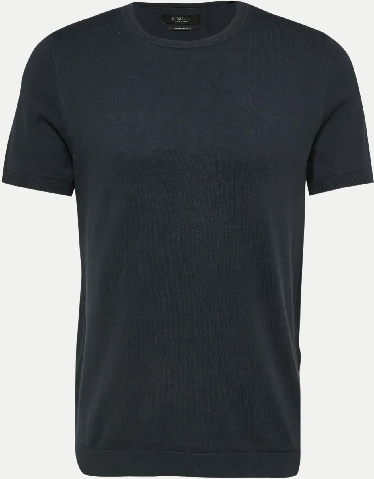 Feinstrick T-Shirt Schwarz M