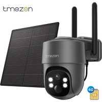 TMEZON 3MP 3G/4G LTE Überwachungskamera Aussen PTZ Kamera SIM Karte Solarpanel