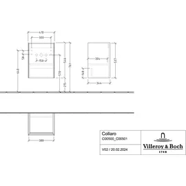 Villeroy & Boch Waschbeckenunterschrank 1 Tür 41 x 55 x 34,4 cm Kansas Oak