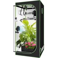 Randaco Growzelt Komplettset 100x100x200 Cm Indoor Grow Set Mit 4" Belüftungssat Grow Tent Kit Led Grow Light Grow Lampe Kohlefilter
