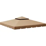 Outsunny Ersatzdach für Pavillon 3x3 m, 2-lagig, Garten, Pavillon-Plane 3x3 wasserabweisendes Polyester 170 g/m2 mit 8 Ablauflöchern, Nur Abdeckung, Kaki   Aosom