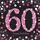 Amscan 60. Geburtstag 16 Servietten pink schwarz