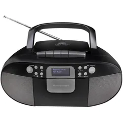 Soundmaster SCD7800SW tragbares Digitalradio CD-Player Kassette Hörbuchfunktion DAB+ UKW-Radio USB-Anschluss Kopfhöreranschluss