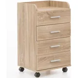 FineBuy Rollcontainer 40 x 33 x 70,5 cm braun