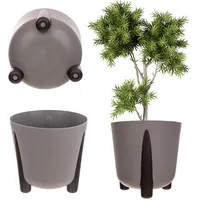 Kadax Blumentopf mit Einsatz, 34 cm, Dunkelbeige - KADAX