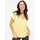 Zwillingsherz T-Shirt "Positive Mind" V-Ausschnitt, Kurzarm, Used-Look, Baumwolle, ausgefranste Kanten gelb S/M (36/38)
