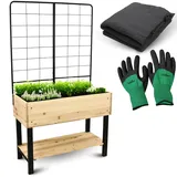 holz4home Hochbeet mit Rankgitter aus Metall Ideal für den Balkon oder Terrasse