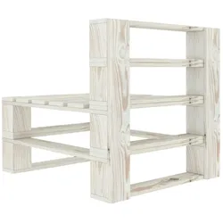 vidaXL Outdoor-Mittelsofa Paletten Holz Weiß