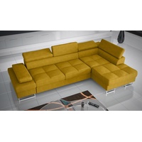 JVmoebel Ecksofa, Sofas L Form Sofa Couch Polster Wohnlandschaft Design Ecksofa Textil Leder Neu gelb