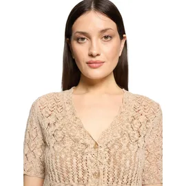 Cartoon Strickjacke mit Ajour-Muster Beige 44